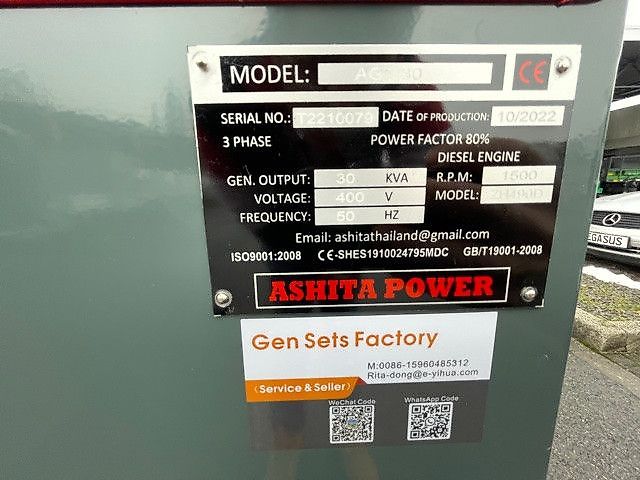 Ashita AG3-30 Notstromaggregat 30kVA NEU