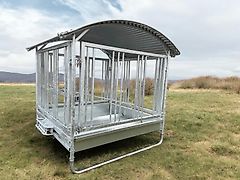 DM-Handel GmbH Palisadenraufe Heuraufeâś…Viereckraufe 2x2m Fressgitter Raufe Pferd Rind Alpaka Schaf Ziege Pferderaufe Futterraufe Schafraufe Weideraufe Ponyraufe Rundballenraufe Metallheuraufe