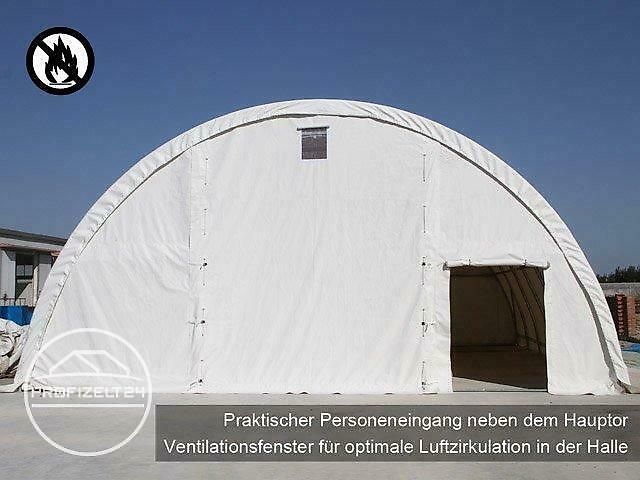 Toolport GmbH Rundbogenhalle 9,15x20m Lagerzelt Zelthalle Industriezelt grün