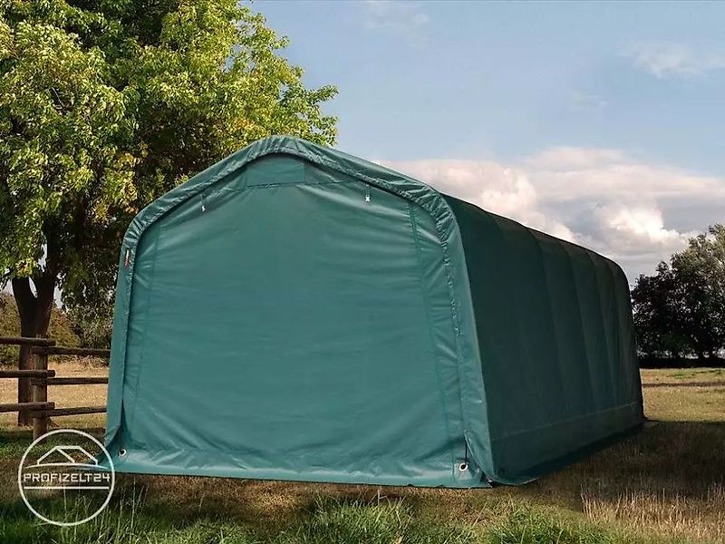 Toolport GmbH Weidezelt 3,3x7,2 m Weideunterstand Lagerzelt feuersicher PVC