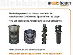 Moosbauer Schnecken-Spaltsiebe- Gülleseparatoren