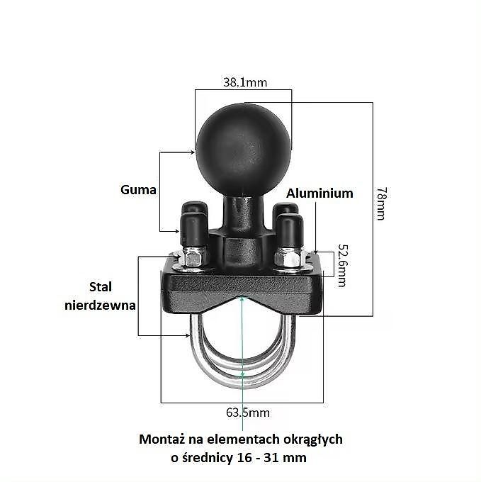 agriSMART smartGRIP uchwyt/mocowanie do sterownika komputera telefonu kamery do Fendt Claas John Deere Valtra Massey Ferguson Kubota Deutz Fahr Zetor Case New Holland