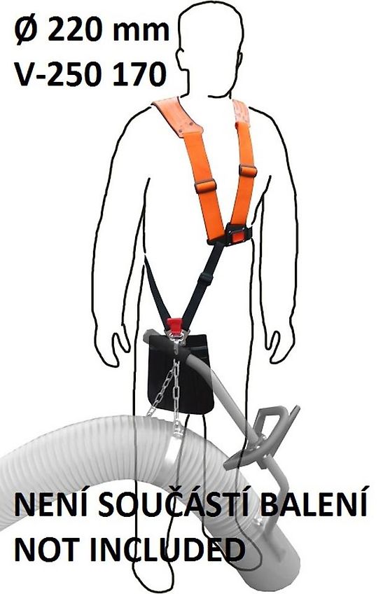 Laubladegebläse, Laubsauger LASKI VD-455 P2 (RATO) zum Einhängen in die Anhängerbordwand, 6 mtr. Saugschlauch, durchm. 220mm . Der Powersauger für den Profi !