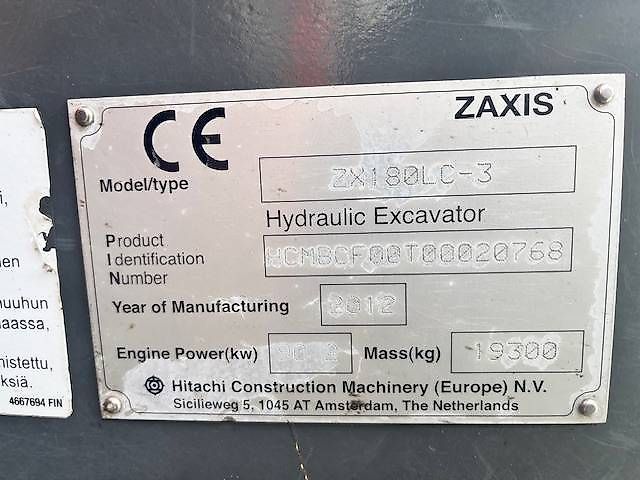 Hitachi ZX 180 LC-3 / Myyty, Sold