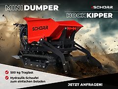 SCHORR Minidumper RR500DHKASH PRO [Selbstlader+Hochkipper] 500kg Raupendumper Mulde Hochkipper Schaufeldumper