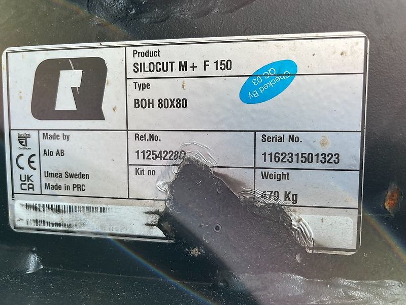 Alö SILOCUT 150, Silageschneidzange 1,50 m, EURO -Aufn