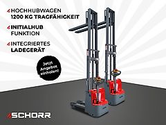 SCHORR Elektro Hochhubwagen DUO 1200KG Tragkraft 2500mm Hubhöhe elektrisch Initialhub Elektrostapler Gabelstapler